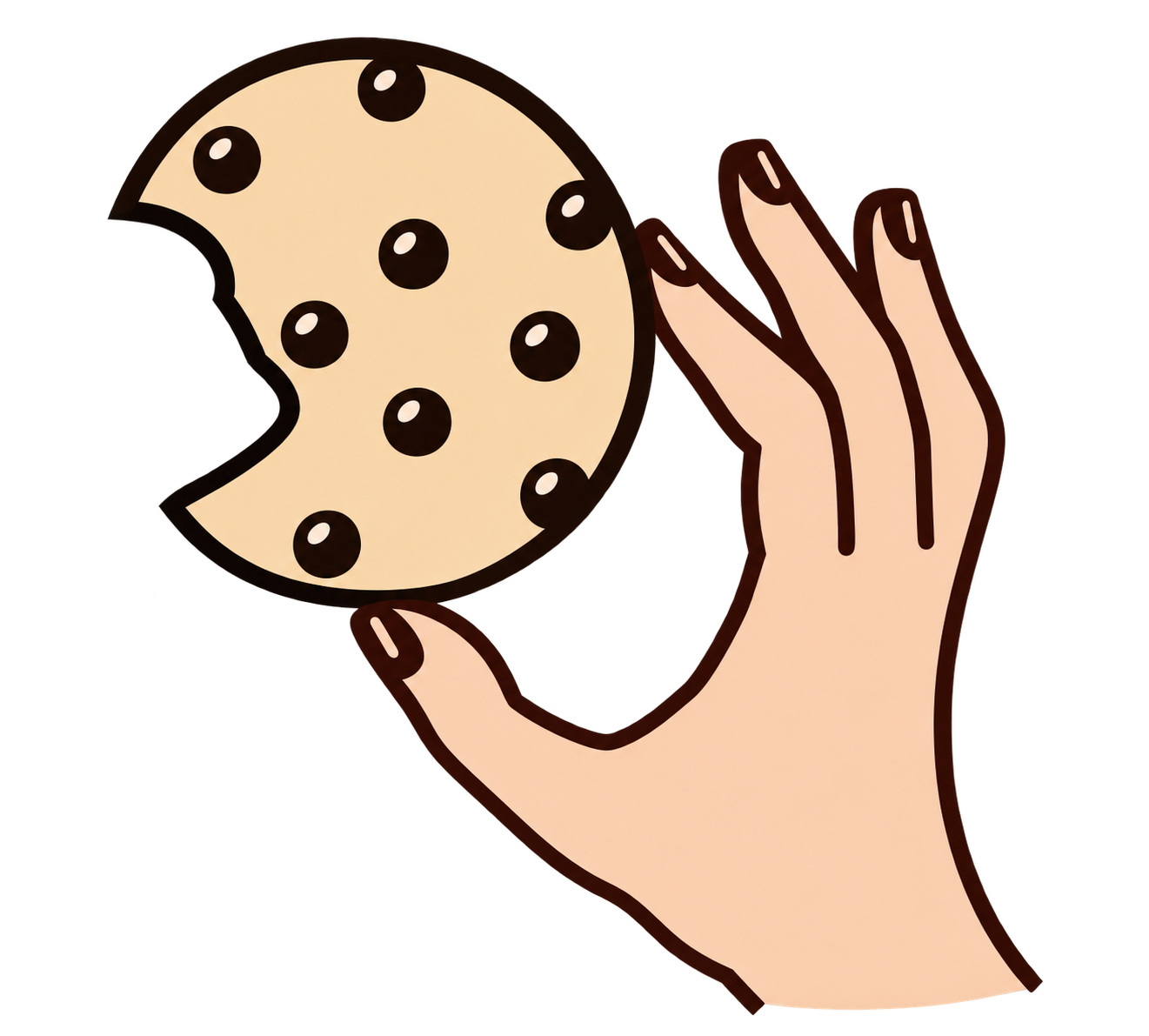 A hand holding a LuvGud cookie