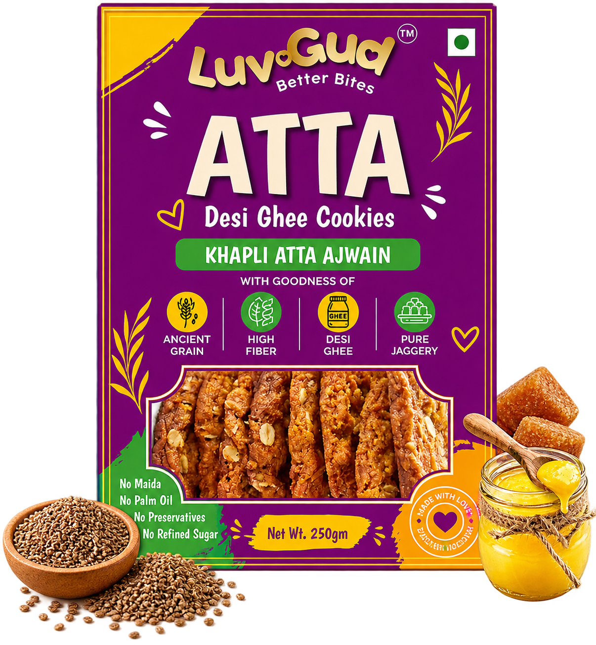 Khapli Atta Ajwain cookies